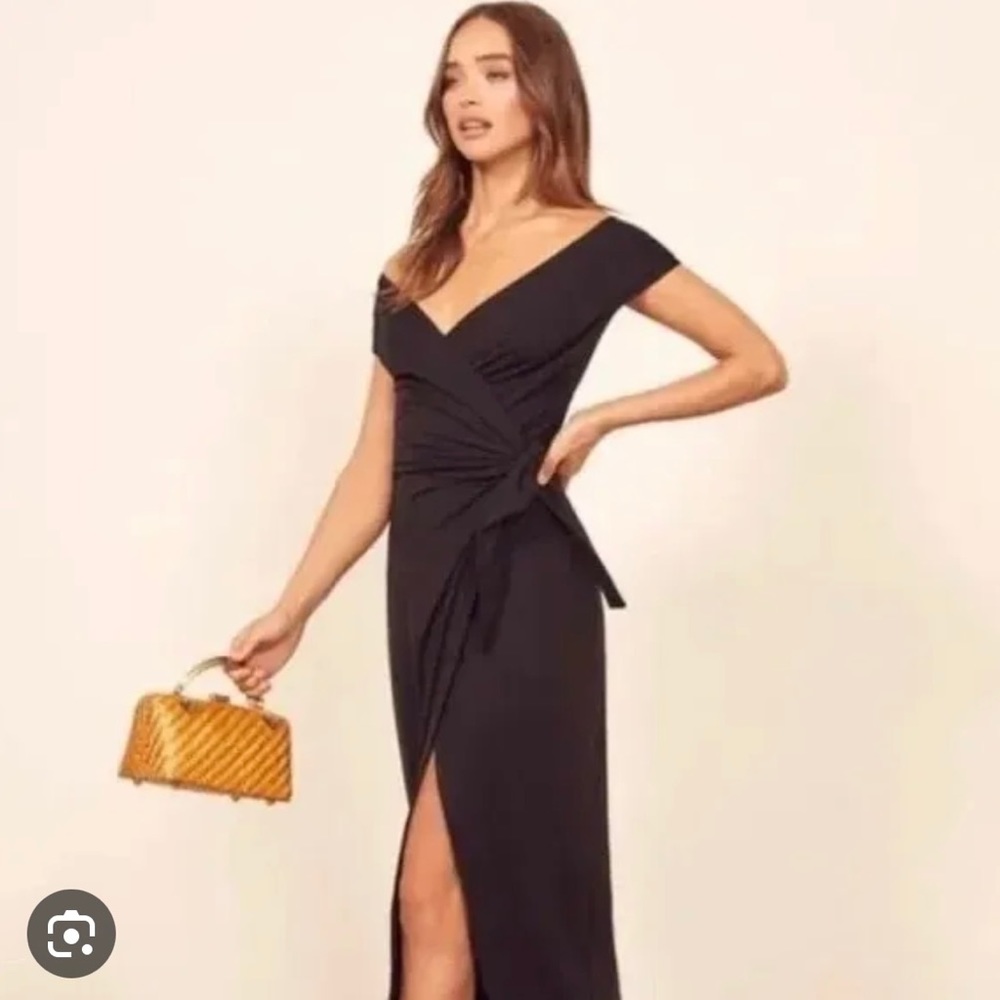 Reformation Dress Sage Black